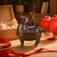 Brass Horse Fragrance Burner Auspicious Design Astrological Horse Fragrance