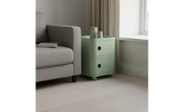 Bedside Storage Cabinet Modern Minimalist Style Narrow Side Table with Drawers Mobile Design Rolling Storage Cart for Small Areas, Living Room