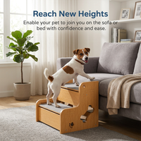 Dog Steps Stairs Bed for Small Dogs, Non-Slip Pet Bed Access, High Density Foam Dog Ramp for Senior Dogs, Sofa Access, Dogs Cats