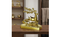 Decorative Brass Tissue Holder Gold-Toned Deer Tissue Holder Freestanding Decor Sculpted for Living Room, Entryway, Desk