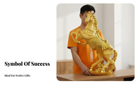 Feng Shui Horse Sculpture Gilded Finish Success Horse Decoration House Decoration Meaningful Gift Desktop Decor Finely Crafted