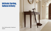 Wooden Walking Cane for Elderly, Sturdy Wood, Anti-Slip, Lightweight, Carved Handle