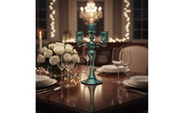 French Design Colored Glass Candle Holder Romantic Atmosphere Glass Candle Holder High Clarity House Decoration Minimalist Decor for Candlelight Dinner