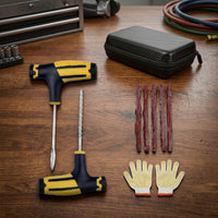 Emergency Tubeless Tire Repair Kit Portable Tire Plug Kit with T-Handle Tools Universal Handheld for Drivers