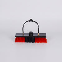 Threaded Water-Fed Brush Head Outdoor Window Cleaning Brush with Hose Inlet Extendable Streak-Clear for Homeowners