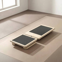 2 Pieces Wooden Foot Stretch Board with Anti-Slip Panels Angled Balance Training Device Low-Rise Slant Board Supportive for Athletes
