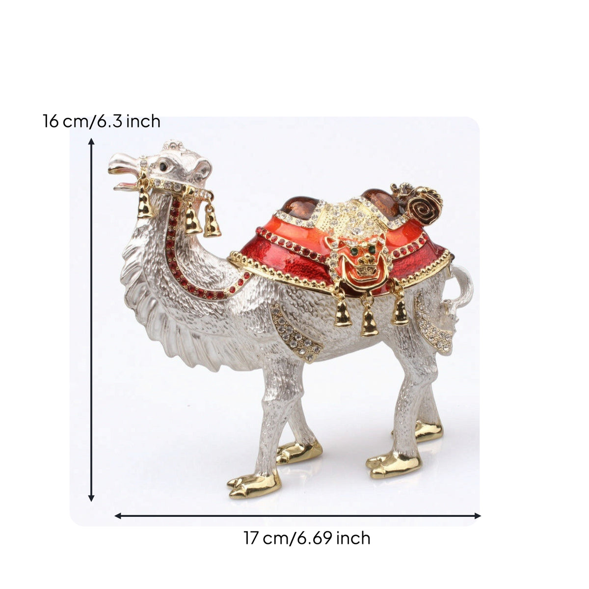 Camel Figurine Jeweled Camel Ornament Gold-Toned for Decorators