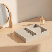 Soft Jewelry Organizer Tray Divided Velvet Jewelry Tray Gray Drawer Insert Space-Saving for Closet