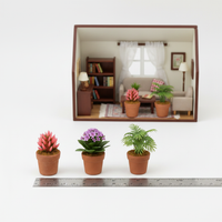 Miniature Potted Succulent Plants for Dollhouse & Micro Landscape Decor