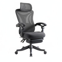 Lumbar Support Ergonomic Reclining Chair with Footrest Adjustable Headrest Reclining Mesh Chair with Footrest 360-Degree Swivel Computer Seat 350lbs Weight Capacity for Remote Workers, Students, Gamers, Workstation, Study Room