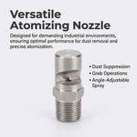Stainless Steel Misting Nozzle, Low Pressure Mist Tip, Industrial Equipment Spray Nozzle, Cleaning Dust Removal Fog Nozzle, 3/4 Inch Fitting
