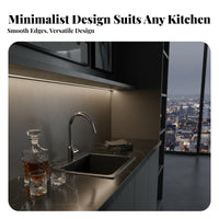 Scratch Resistant Black Nano Kitchen Sink Easy to Clean 304 Stainless Steel Sink Fast Draining Mini Wet Bar Basin Anti-Condensation Coating for Apartment Dwellers, Homeowners, DIY Enthusiasts, RV
