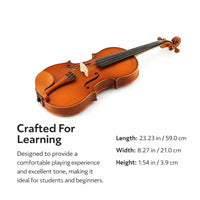 Student Violin with Spruce Top and Jujube Tailpiece, Full Size 4/4 Violin Set with Case for Beginners, Learning Violin, Music Education