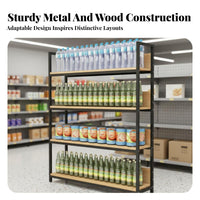 Supermarket Display Rack Sturdy and Sturdy Double Sided Gondola Shelving High Load Capacity Multi-Tier Store Shelf for Retailers, Shop, Pharmacy