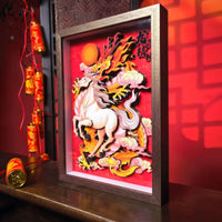 Paper-Cut Horse Stand Festival Gift Paper-Cut Wall Art Traditional Style Astrological Horse Ornament for Living Room, Entryway, TV Cabinet