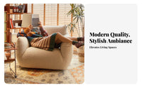 360-Degree rotate Rotating Club Seat Cartoon-Inspired Design Upholstered Barrel Chair Sherpa Upholstery Single Sofa Rounded Shape for Homeowners, Young Adults, Bedroom, study corner