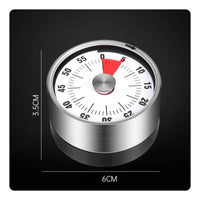 1 Piece Cooking Timer Magnetic Countdown Timer Mechanical Kitchen Timer Stainless Steel Wind-up Alarm Timer Loud Alert Suitable for Cooking Baking Medication Study Skincare