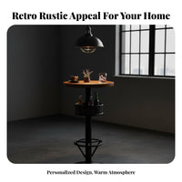 Urban design Counter Height Table and Stool Set Retro Design 3-Piece High-Top Dining Set With Backrest Commercial Furniture Sturdy Construction for Restaurant Owners, Homeowners, Cafe, morning alcove, Kitchen, Apartment