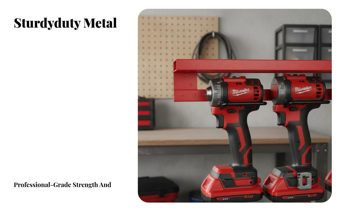 Multi-Tier Design Cordless Drill Storage Rack Space Saving Wall-Mounted Drill Holder Large Capacity Tool Organizer Heavy-Duty for DIY Enthusiasts, Woodworkers, Professionals, Garage, Workshop, Basement, Work Van