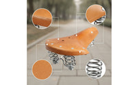 Vintage Cycle Saddle Comfortable Leather Cycle Saddle Vintage Bike Seat High Quality for Cyclists, Leisure Riding