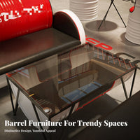 Creative Design warehouse Booth Dining Set adaptable Combination 4-Seater Table collection Sturdy Construction Cafe Seating Group Antiabrasion Feet for Bar Proprietors, Restaurant Owners, Homeowners, Coffee Shop, Pub, Bistro, Lounge