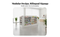 Pharmacy Display Cabinet Stable Structure Glass Medicine Shelf Large Capacity Medical Facility Storage Cabinet for Pharmacists, Shopkeepers