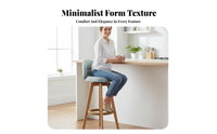 360-Degree Rotation Upholstered Swivel Stool with Backrest Comfortable Cushion Counter Chair Stable Structure Household Furniture High-Density Foam Padding for Homeowners, Adults, Business Owners, Home Bar, Kitchen Island, Restaurant, Dining Room
