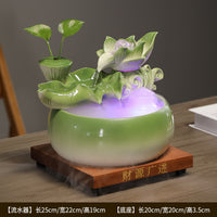 时来运转风水球招财流水摆件循环水喷泉客厅茶台桌面鱼缸装饰品