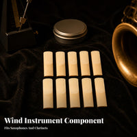 10 Pieces Rounded Tip Saxophone Cane Reed Piece Tapered Design Natural Cane Reed Piece Smooth Surface Woodwind Accessory Light Wood Color