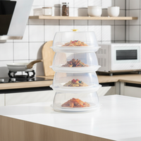 New Household Insulated Food Cover Anti-Insect Dustproof Fresh-keeping Transparent Breathable Plastic Food Tent for Kitchen Leftovers