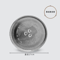 适用格兰仕美的微波炉玻璃转盘平底支架Y底24.5cm托盘加热盘耐热