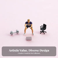 1/64 Scale Human Figure Realistic Details 1/64 Scale People Figurine Highly Detailed Resin Fitness Figurine for Collectors