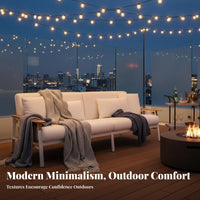 4 Pieces 4-Piece Woven Sofa and Armchair Set Rust-Resistant Loveseat with 2 Armchairs and Table All-Weather Outdoor Furniture for Patio, Terrace, Deck