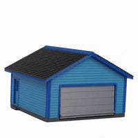 Roll-up Door 1/64 Garage Diorama Pitched Roof Miniature Garage Model Ribbed Texture