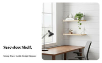 Easy to Install No-Drill Floating Shelf Space Saving Organizer Rack Strong Load-Bearing Household Storage Multi-Purpose for Renters, Homeowners, Students, Living Room, Bedroom, Home Office, Bathroom