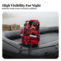 High Buoyancy Fast-Moving Water Rescue Vest Quick-Release Harness Fast-Water Rescue Kit Heavy-Duty Construction Life Jacket Multiple Attachment Points for Emergency Responders, Advanced Paddlers, Flood Operations, River Operations, Rafting, Kayaking