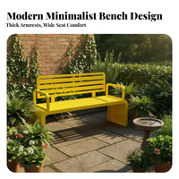 Wrought Iron Backrest Stool With Armrests Outdoor Bench Rust-Resistant Outdoor Furniture for Homeowners, Gardeners, Courtyard, Backyard, Public Areas
