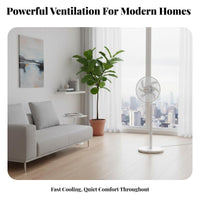 Powerful Airflow Wireless Control Stand Fan Multiple Speeds & Modes Wireless Control Pedestal Fan Wide Angle Oscillation Timer Function for Bedroom, Office