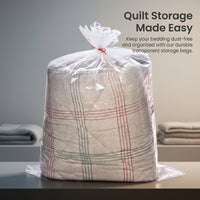 Heavy Duty PE Plastic Quilt Storage Bag with Dustproof Seal, Transparent Thickened Flat Mouth Bag for Home Storage