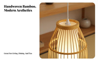 Handmade Woven Bamboo Lantern Natural Material Bamboo Woven Hanging Light Creative Design Asian Design Hanging Lamp Vintage Inspired for Restaurant Owners, Hotel Managers, Interior Designers, Dining Room, Hallway, Bedroom, Kitchen
