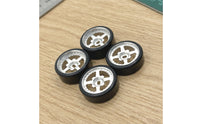 4 Pieces RC Car Slide Wheel Low Profile RC Wheel with Metal Hub Compatible for Hobbyists