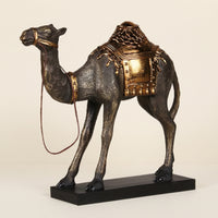 Camel Figurine on Base Bronze-Finish Camel Figurine Resin Decor for Home Stylists, Art Collectors, Living Room, Entryway, Bookshelf