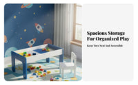 Multifunctional Building Block Table Solid Wood Construction Sand Play Table Educational Convertible Study Play Desk Child-Safe Design for Toddlers, Preschoolers, Parents, Kindergarten, Daycare Center, Classroom, Living Room