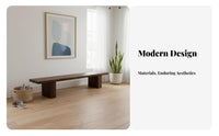 Minimalist Wooden Bench Nordic Design Backless Wooden Bench Simple Modern Design Long Stool for Homeowners, Adults, Entryway, Dining Room, Bedroom