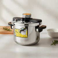 Anti-Scalding Handles Stainless Steel Pressure Cooker All Stovetops Compatible Rotary Knob Pressure Cooker Even Heat Distribution Multifunction Cooking Pot 3-in-1 Versatility for Beginners, Outdoor, Camping