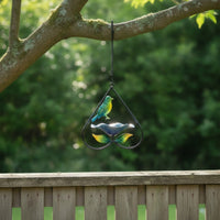 Teardrop Hanging Bird Bath Decorative Hanging Birdbath Metal Bird Bath with Chain Outdoor for Gardeners, Garden, Backyard, Patio, Balcony