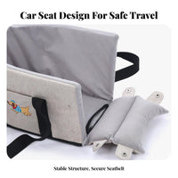 Detachable and Washable Center Console Pet Car Seat Built-in Safety Leash Center Console Dog Car Seat Anti-Slip Bottom for Road Trips, Home