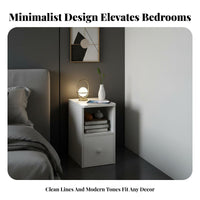 Space-Saving Slim End Table Narrow contour Nightstand Modern Design Bedroom Furniture Multitiered Shelving for Apartment Dwellers, Students, residents, Bedside, Small areas, Dorm Room