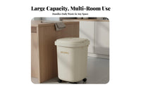Wheeled Trash Can with Lid Stylish Design Lidded Rolling Waste Bin Rolling Garbage Bin Long-Lasting Material for Kitchen