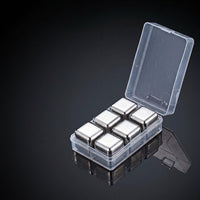 Home Bar Stainless Steel Whisky Stones for Chilled Drinks, Premium Men's Gift with Silicone Clip and Box, 12 Pack Food Grade Party Supplies